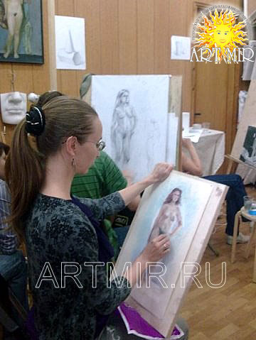 Рисуем модель, в студии школы рисования АртМир.ру
