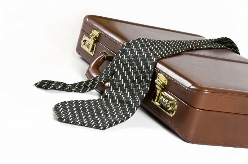 business briefcase with tie